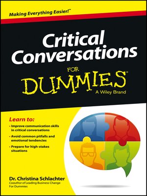 cover image of Critical Conversations For Dummies